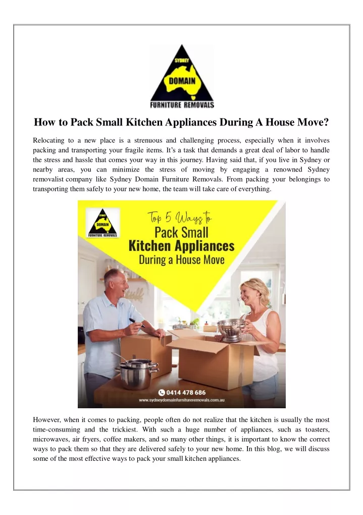 PPT How To Pack Small Kitchen Appliances During A House Move   How To Pack Small Kitchen Appliances During N 