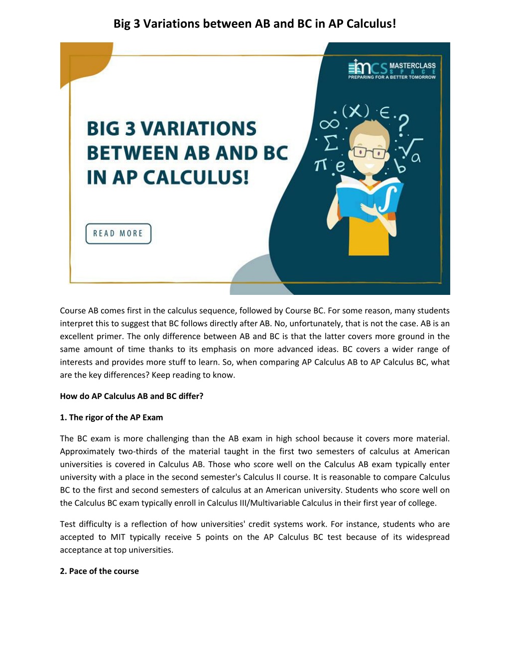 PPT - Big 3 Variations Between AB And BC In AP Calculus! PowerPoint ...