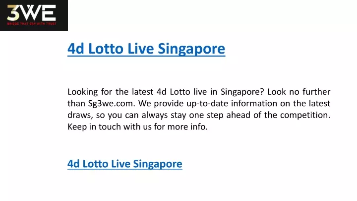 4d lotto live