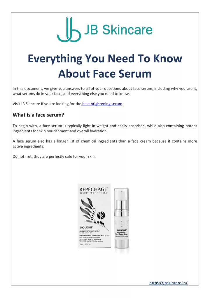 PPT - Everything you need to know about Face Serum PowerPoint ...