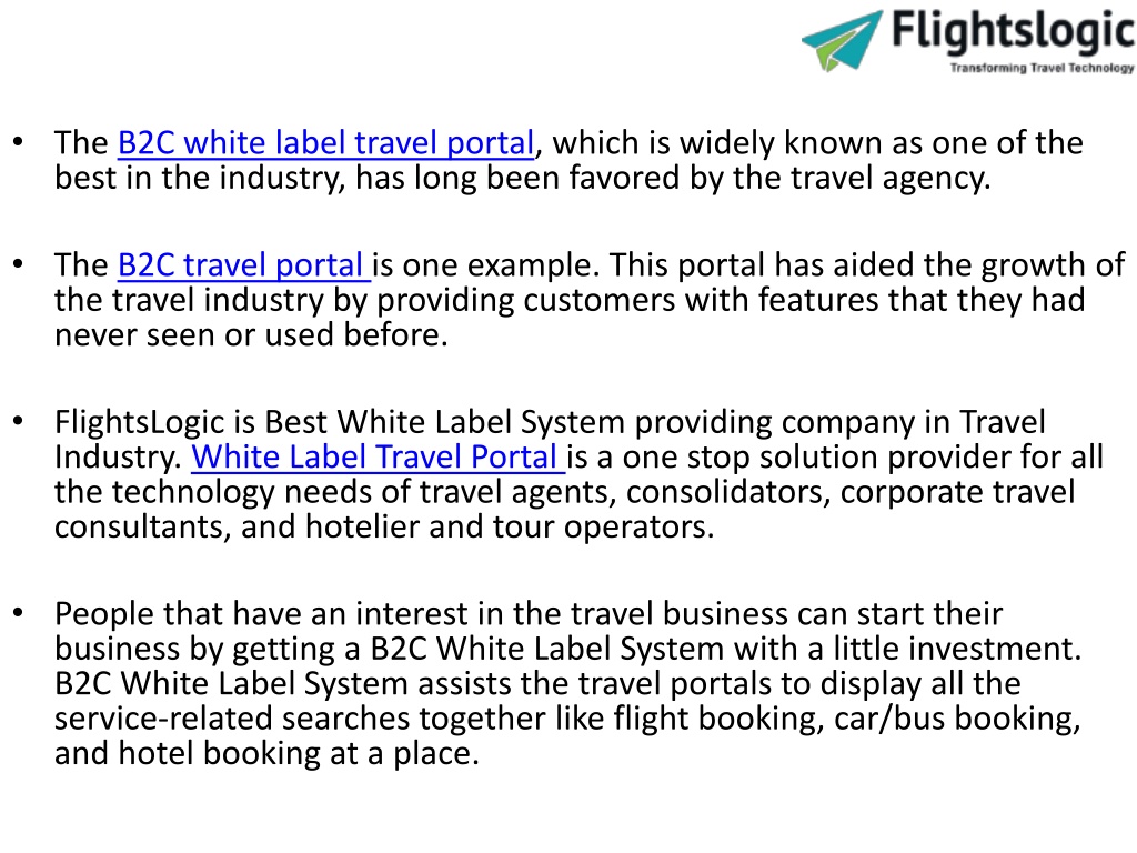 PPT - B2C White Label Travel Portal PowerPoint Presentation, Free ...