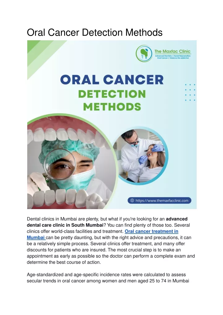 PPT - Oral Cancer Detection Methods PowerPoint Presentation, Free ...