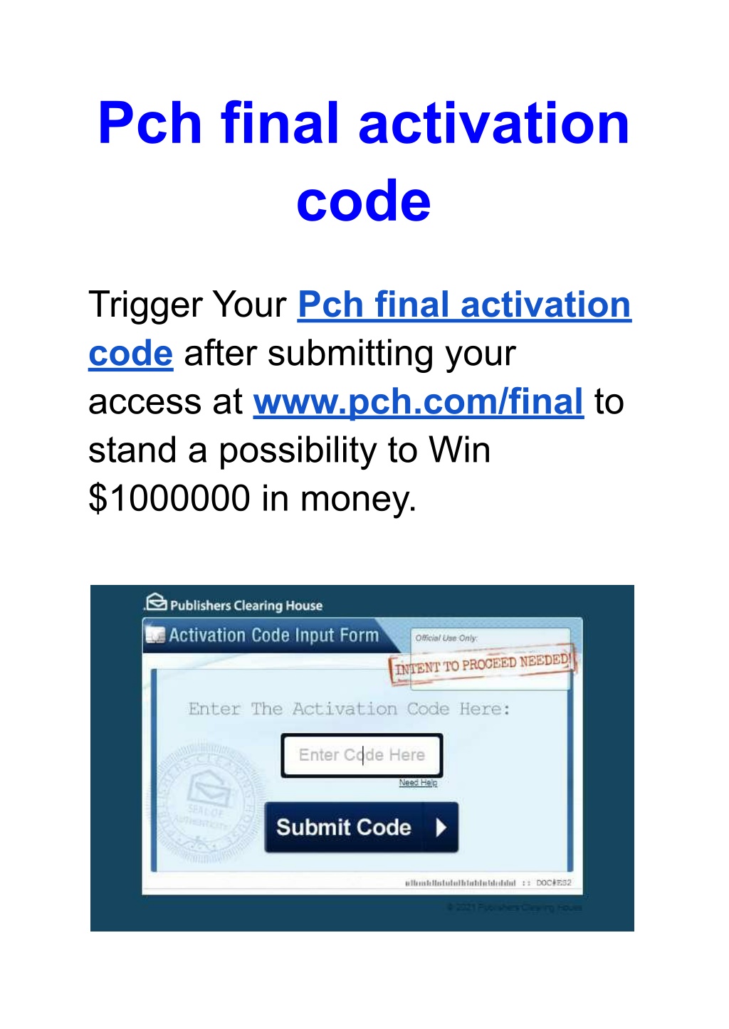 PPT Pch final activation code PowerPoint Presentation, free download