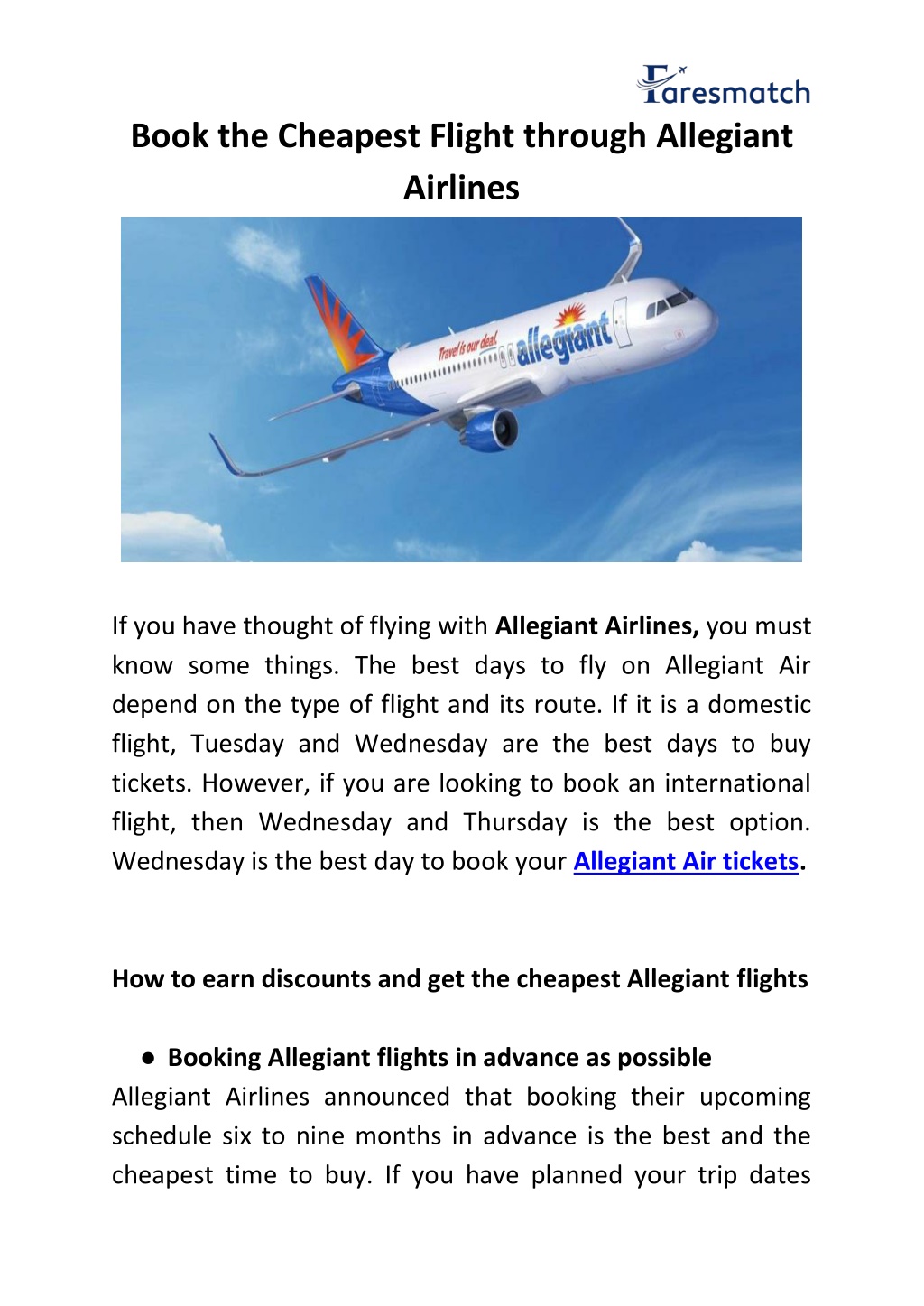 PPT - Book the cheapest flight through Allegiant Airlines PowerPoint ...