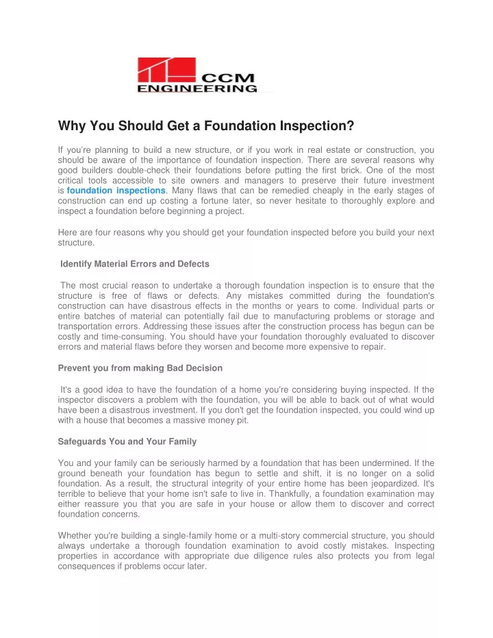PPT Foundation Inspection Company in Flower Mound, Texas PowerPoint