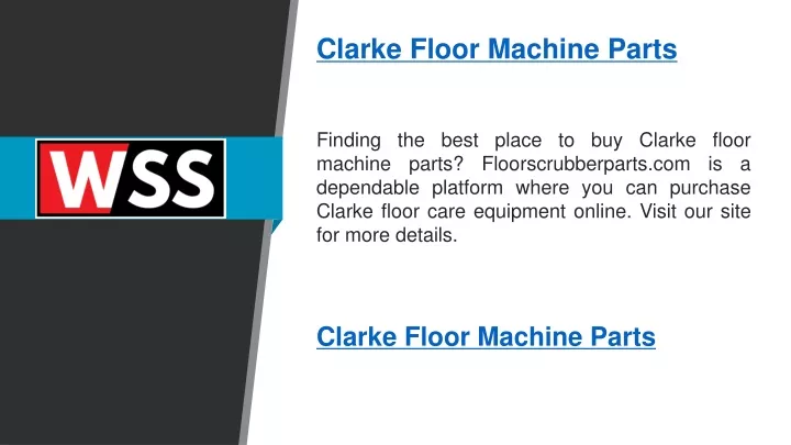 PPT - Clarke Floor Machine Parts Floorscrubberparts.com PowerPoint ...