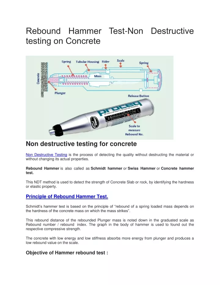 PPT Rebound Hammer TestNon Destructive testing on Concrete One