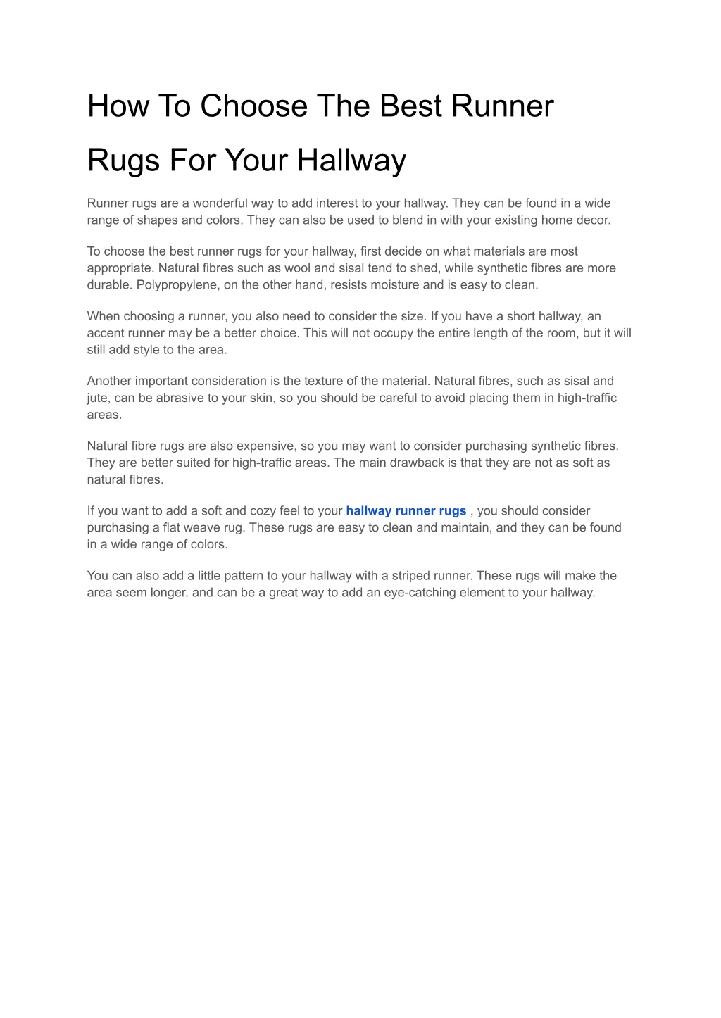 PPT How To Choose The Best Runner Rugs For Your Hallway PowerPoint