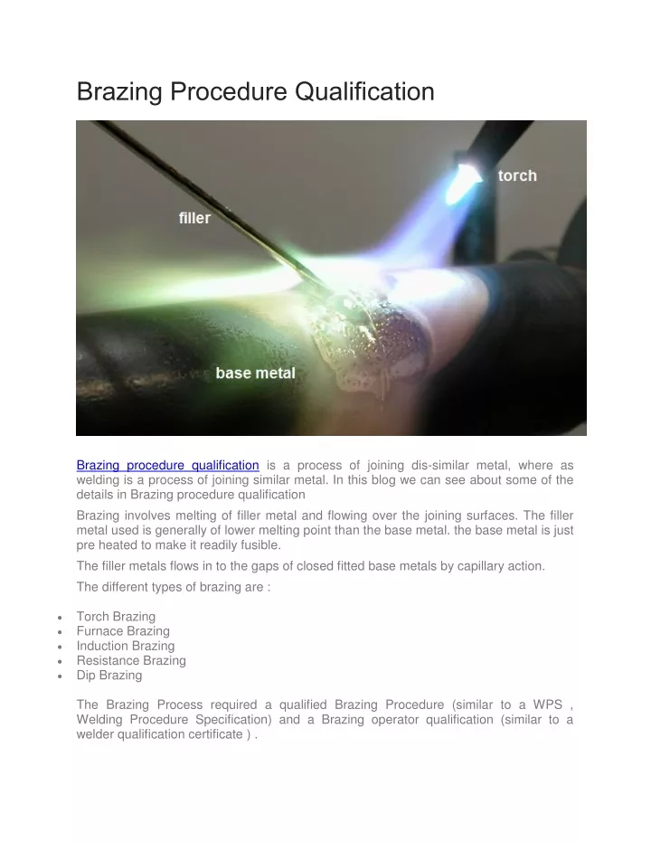 PPT Brazing Procedure Qualification one stop NDT PowerPoint