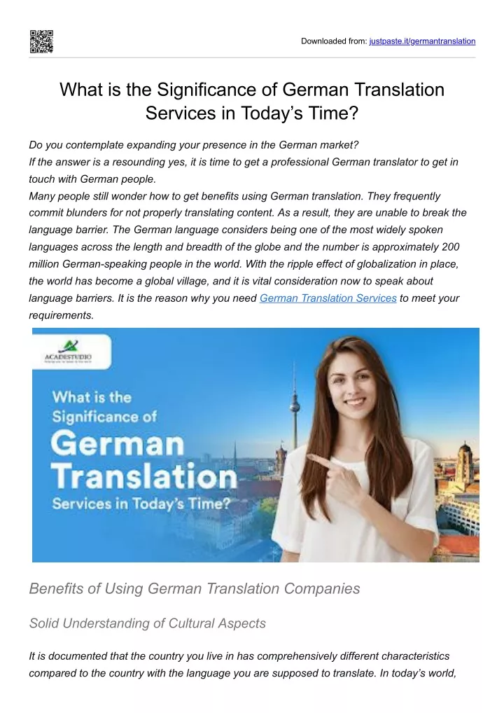 PPT German Translation PowerPoint Presentation, free download ID