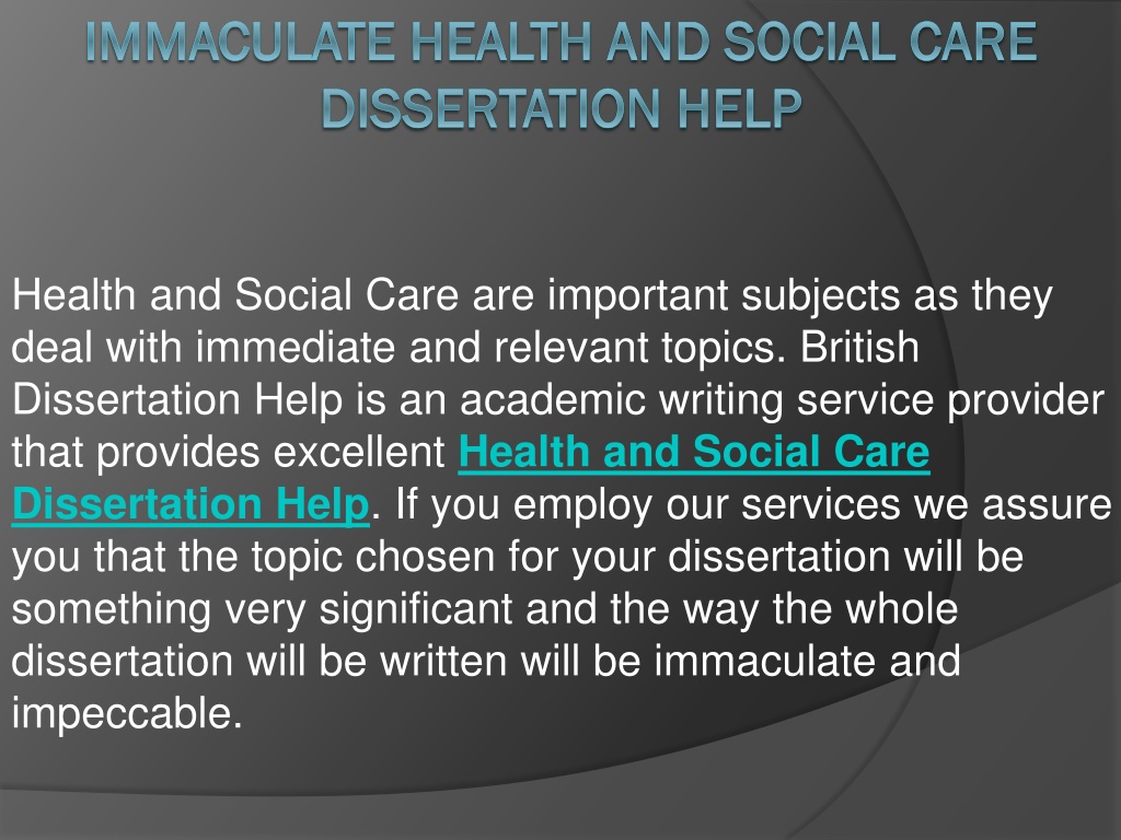 dissertation topics health and social care