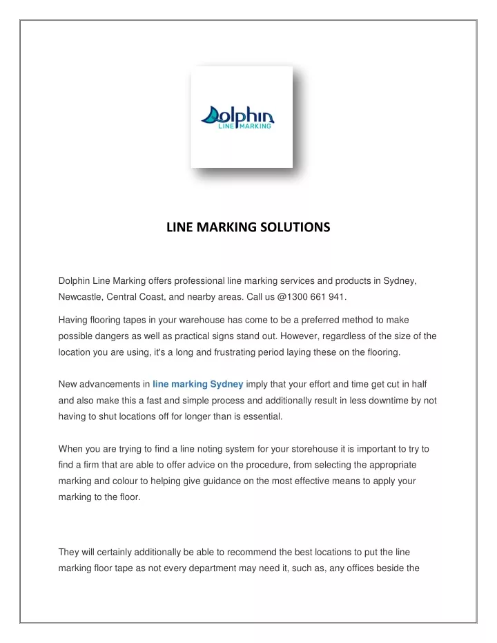 PPT Line Marking Newcastle Dolphin Line Marking PowerPoint Presentation ID11762232