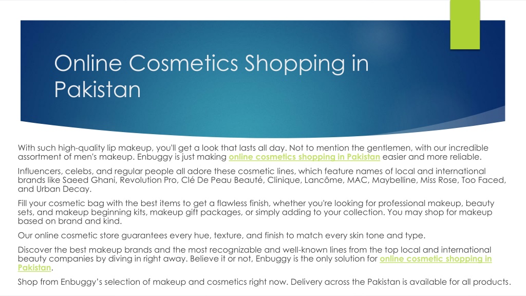 PPT - Online Cosmetics Shopping in Pakistan PowerPoint Presentation 