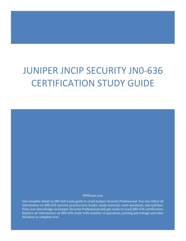 JN0-636 Schulungsunterlagen