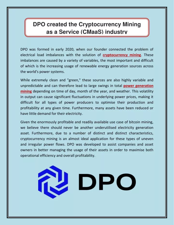 dpo cryptocurrency