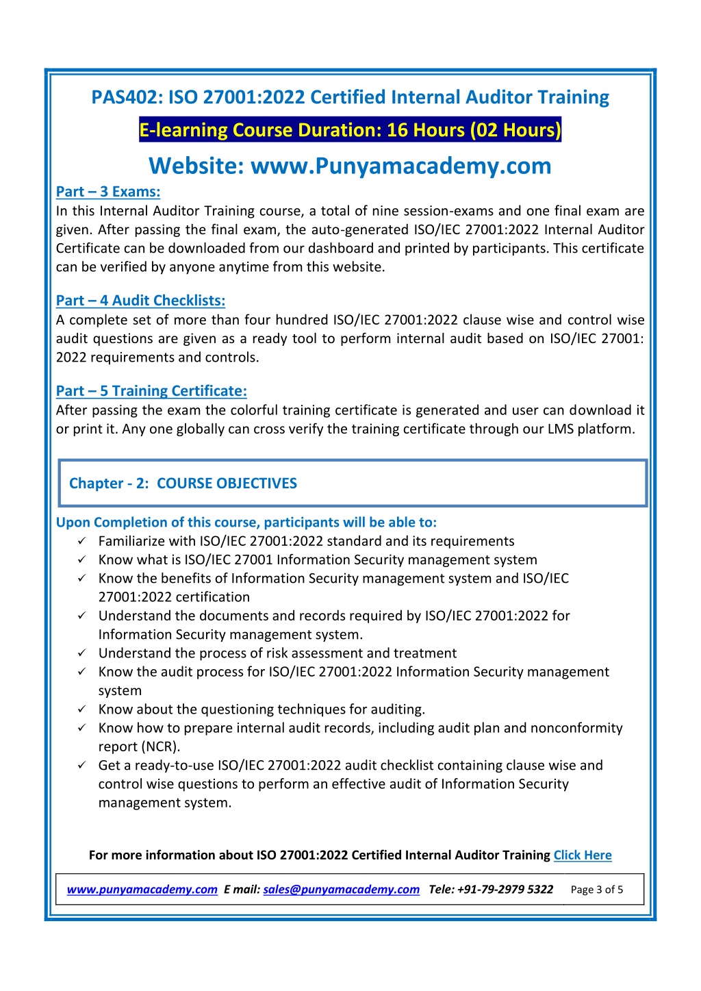 PPT ISO/IEC 270012022 Internal Auditor Training Online Course