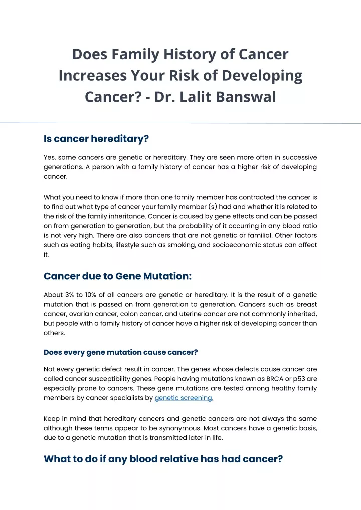 PPT Does Family History Of Cancer Increases Your Risk Of Developing ppt-does-family-history-of-cancer-increases-your-risk-of-developing