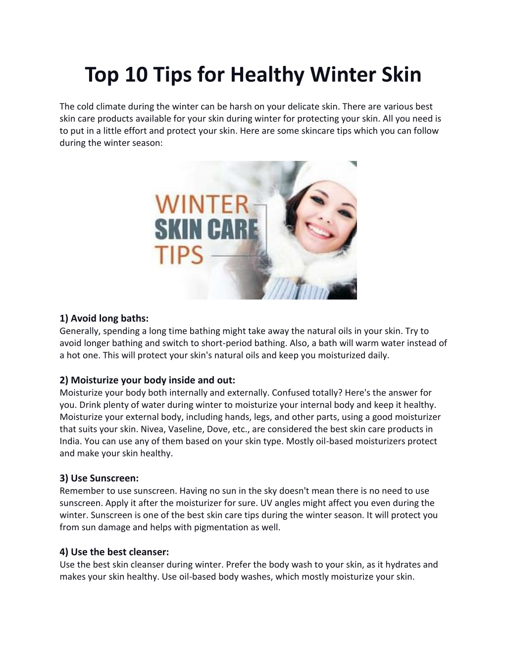 PPT - Top 10 Tips For Healthy Winter Skin PowerPoint Presentation, Free ...