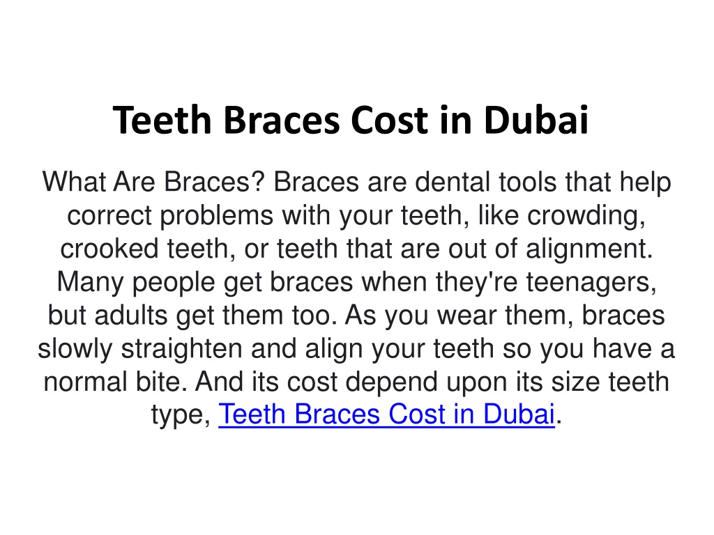PPT Teeth Braces Cost in Dubai PowerPoint Presentation, free download