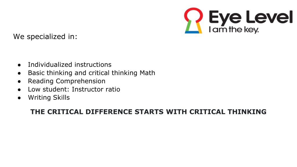 critical thinking eye level