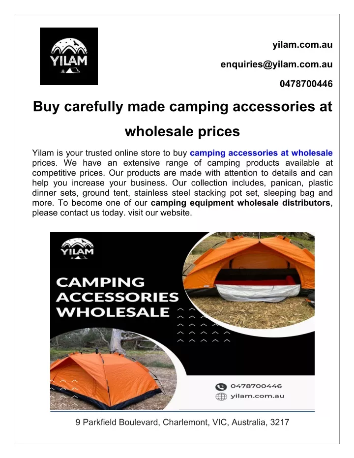 PPT Buy carefully made camping accessories at wholesale prices
