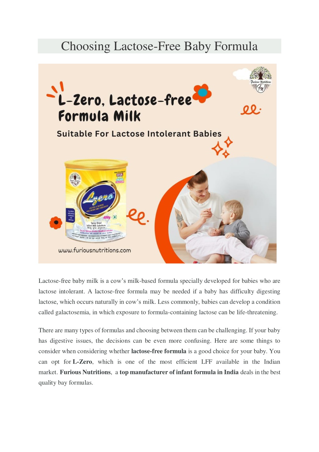 PPT Choosing LactoseFree Baby Formula PowerPoint Presentation, free