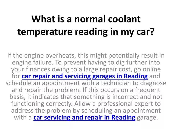 PPT What is a normal coolant temperature reading in my car