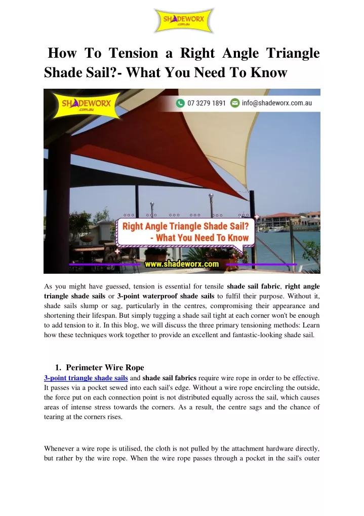 PPT How To Tension a Right Angle Triangle Shade Sail_ What You Need