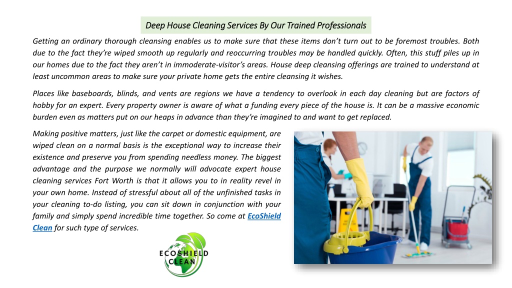 PPT - How To Get Reliable House Cleaning Services Fort Worth ...
