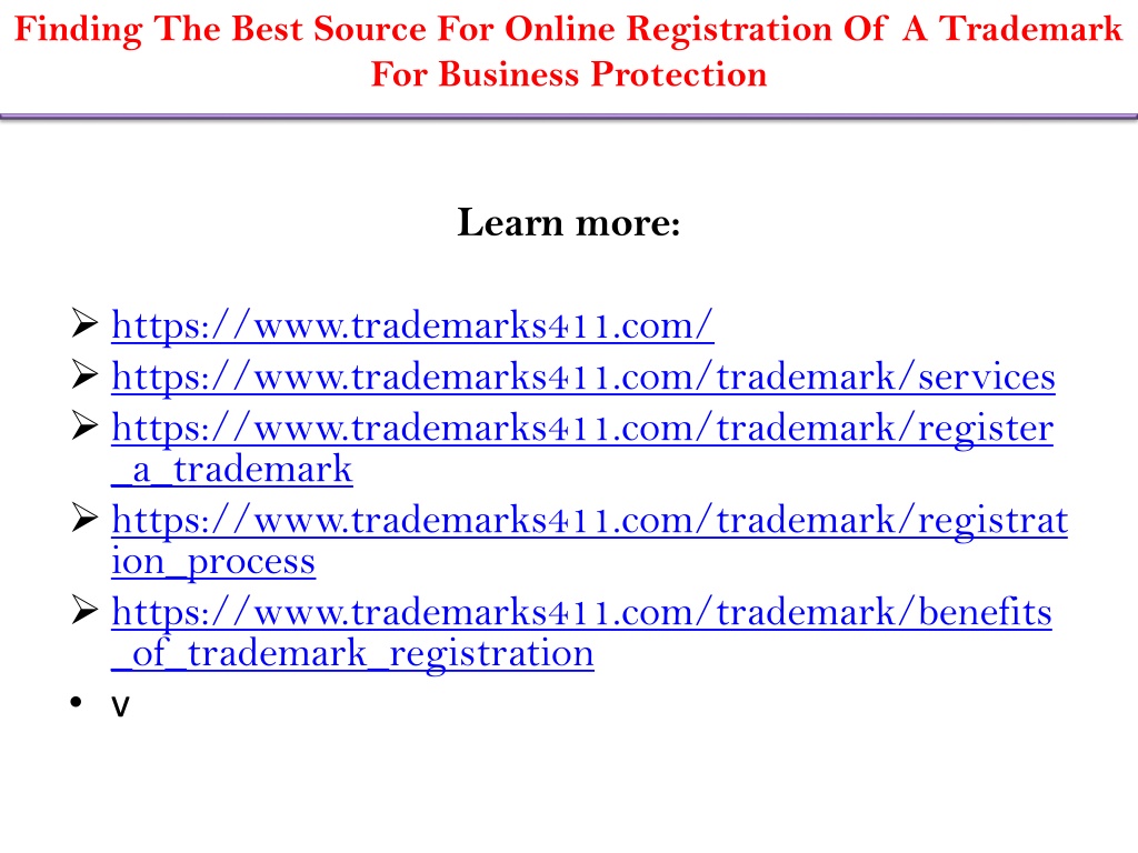 View of PPT - Finding The Best Source For Online Registration Of A Trademark ...