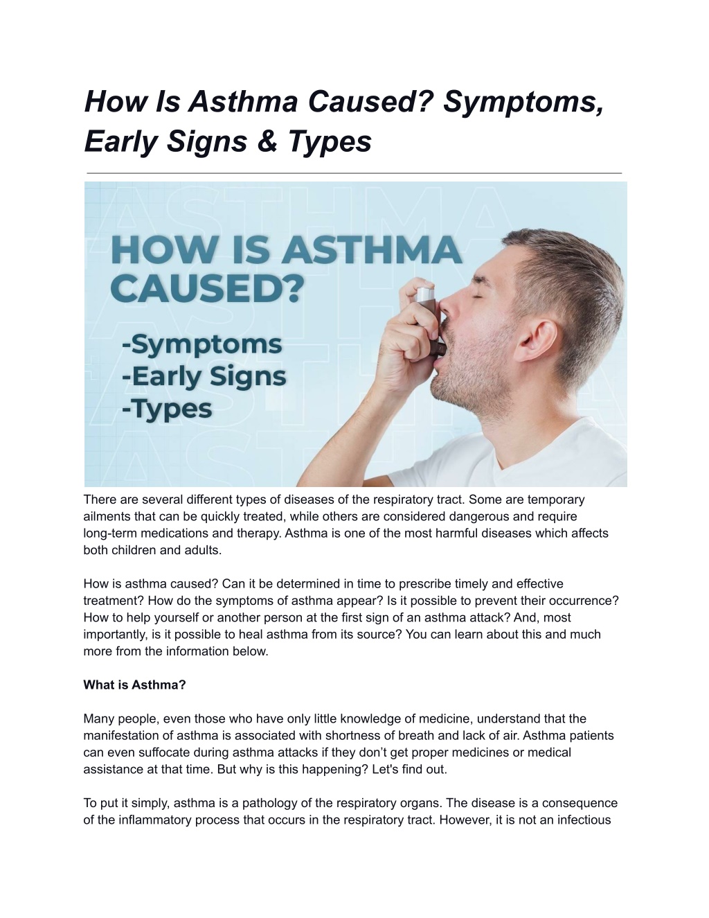 PPT - How Is Asthma Caused Symptoms, Early Signs & Types PowerPoint ...