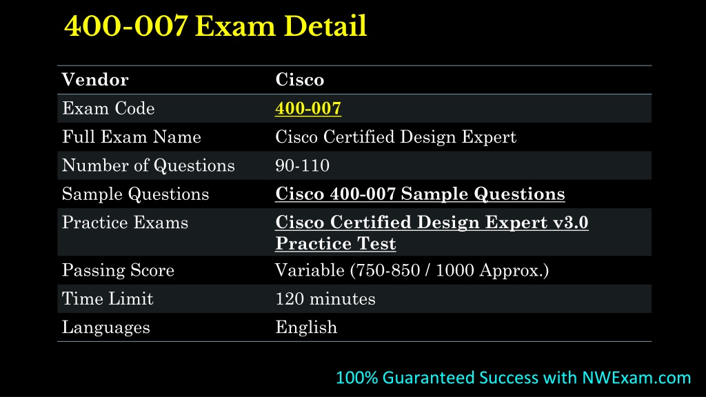 Exam 400-007 Flashcards