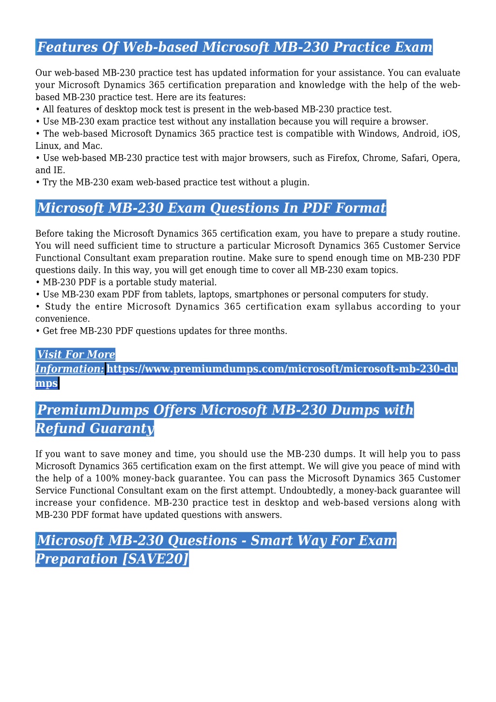 Exam MB-230 Quick Prep