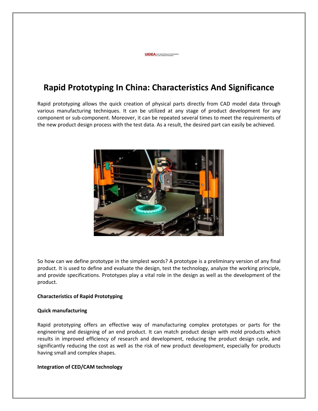 PPT - Rapid Prototyping In China: Characteristics And Significance ...