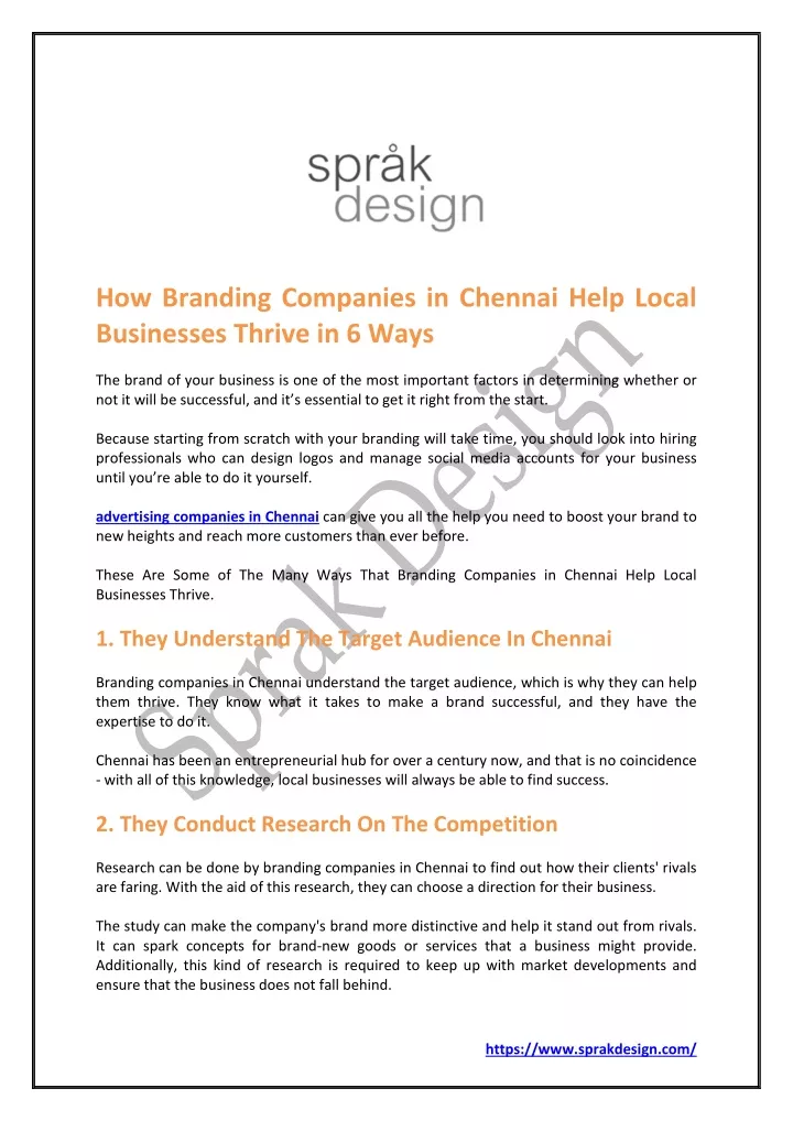 how branding companies in chennai help local n.
