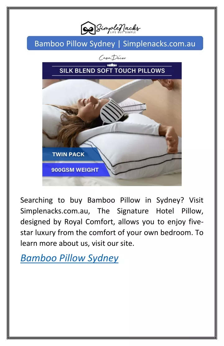 PPT Bamboo Pillow Sydney PowerPoint Presentation