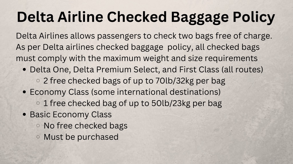 PPT Delta Airlines Baggage Policy PowerPoint Presentation, free