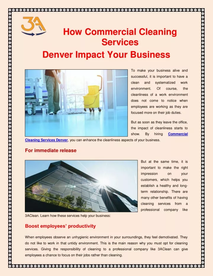 PPT How Commercial Cleaning Services Denver Impact Your Business