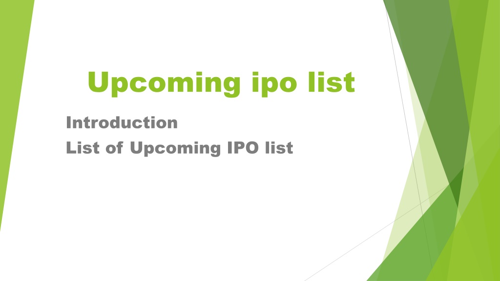 PPT IPOs Invest in latest and IPO in India