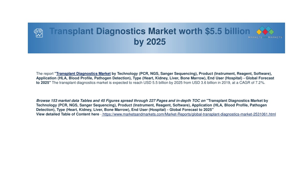 PPT Transplant Diagnostics Market worth 5.5 billion by 2025