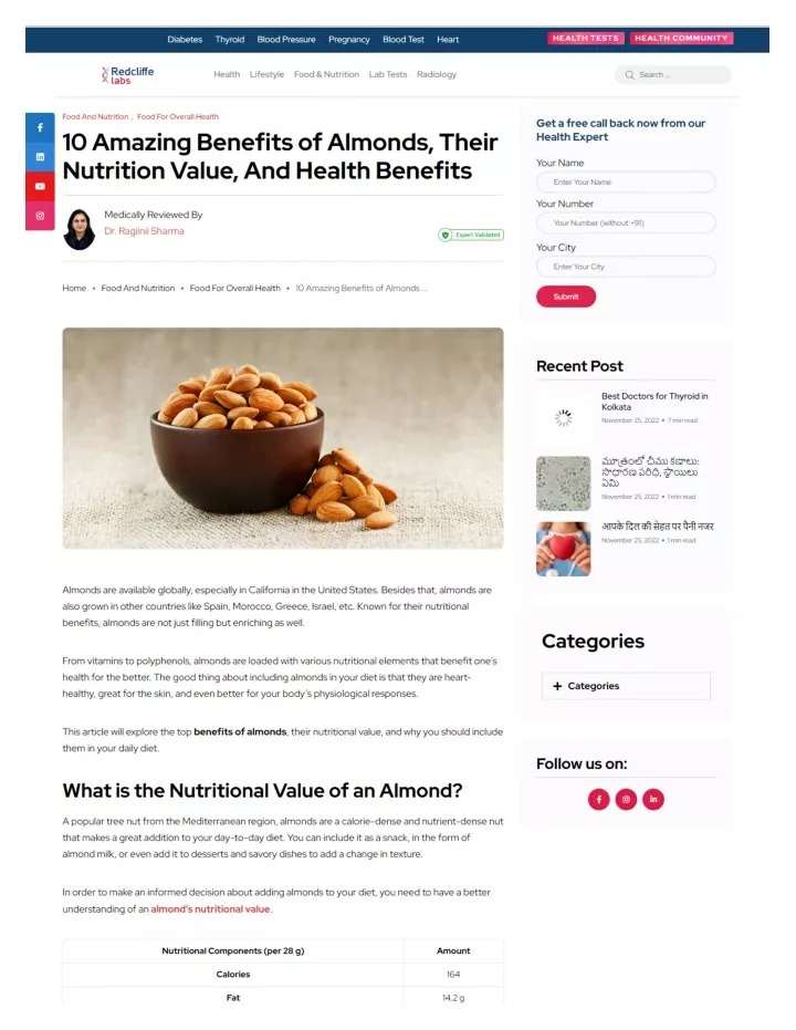 PPT - 10 Amazing Benefits Of Almonds, Their Nutrition Value, And Health ...