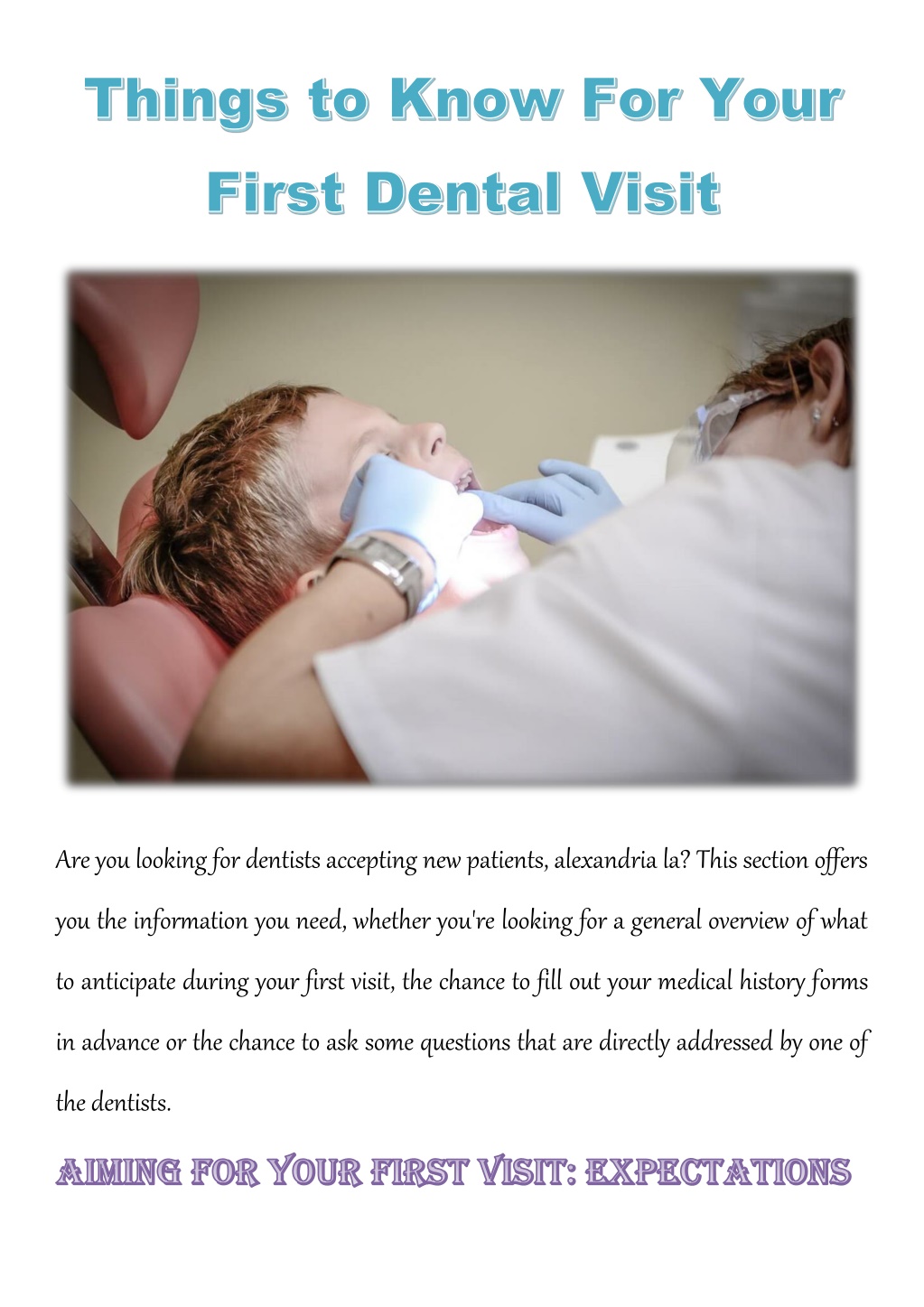 PPT Things to Know For Your First Dental Visit PowerPoint