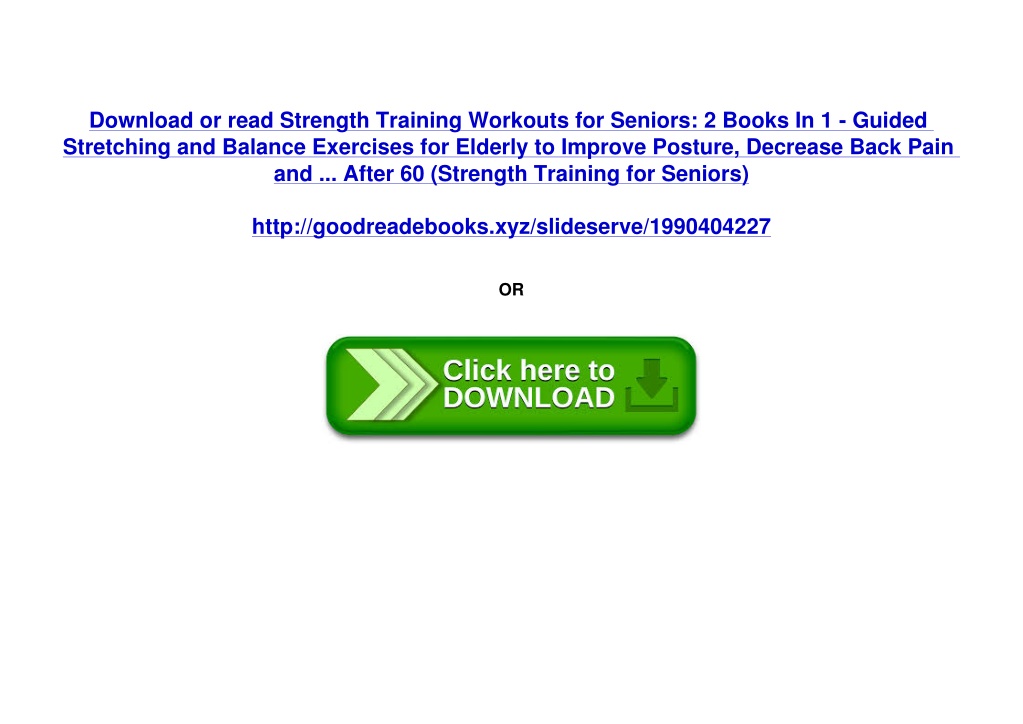 PPT [FREE][DOWNLOAD] Strength Training Workouts for Seniors 2 Books