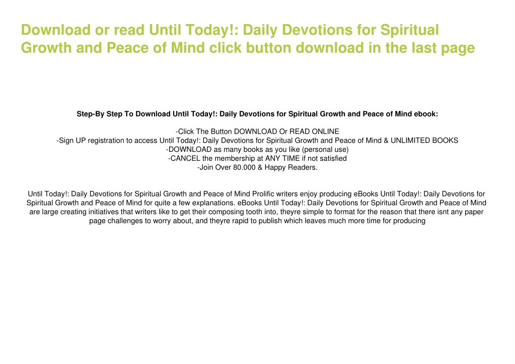PPT - [BOOK] Until Today! Daily Devotions for Spiritual Growth and ...