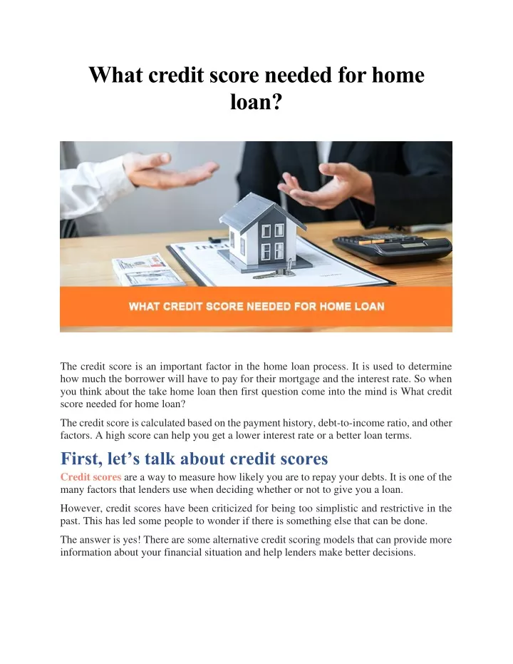 Ppt What Credit Score Needed For Home Loan Powerpoint Presentation Free Download Id11779988 1070