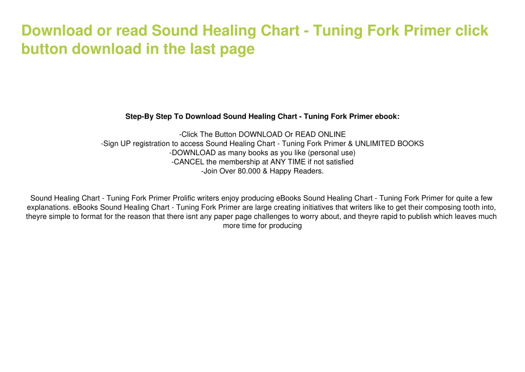 PPT - REad_E-book Sound Healing Chart - Tuning Fork Primer by Marjorie ...