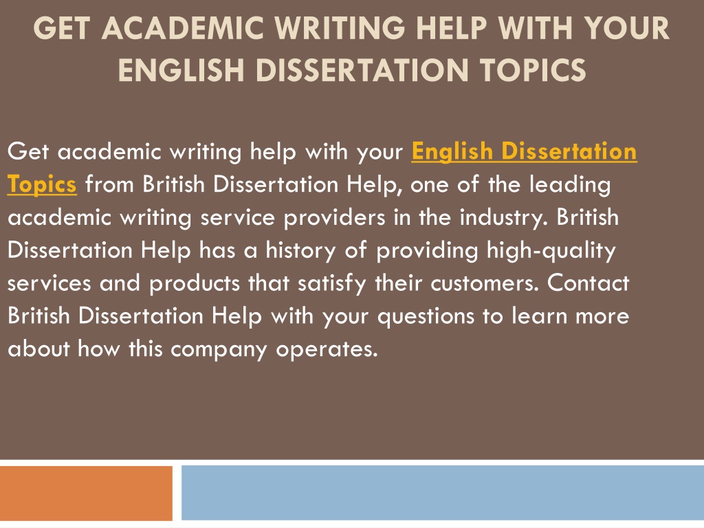 english language dissertation topics