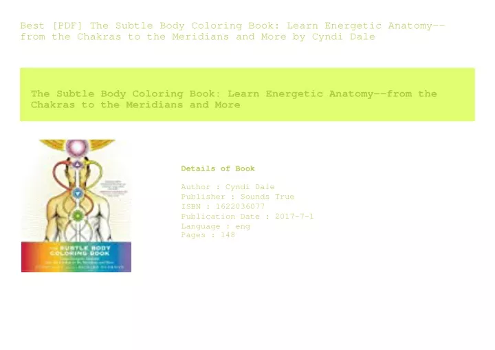 PPT Best [PDF] The Subtle Body Coloring Book Learn Energetic Anatomy