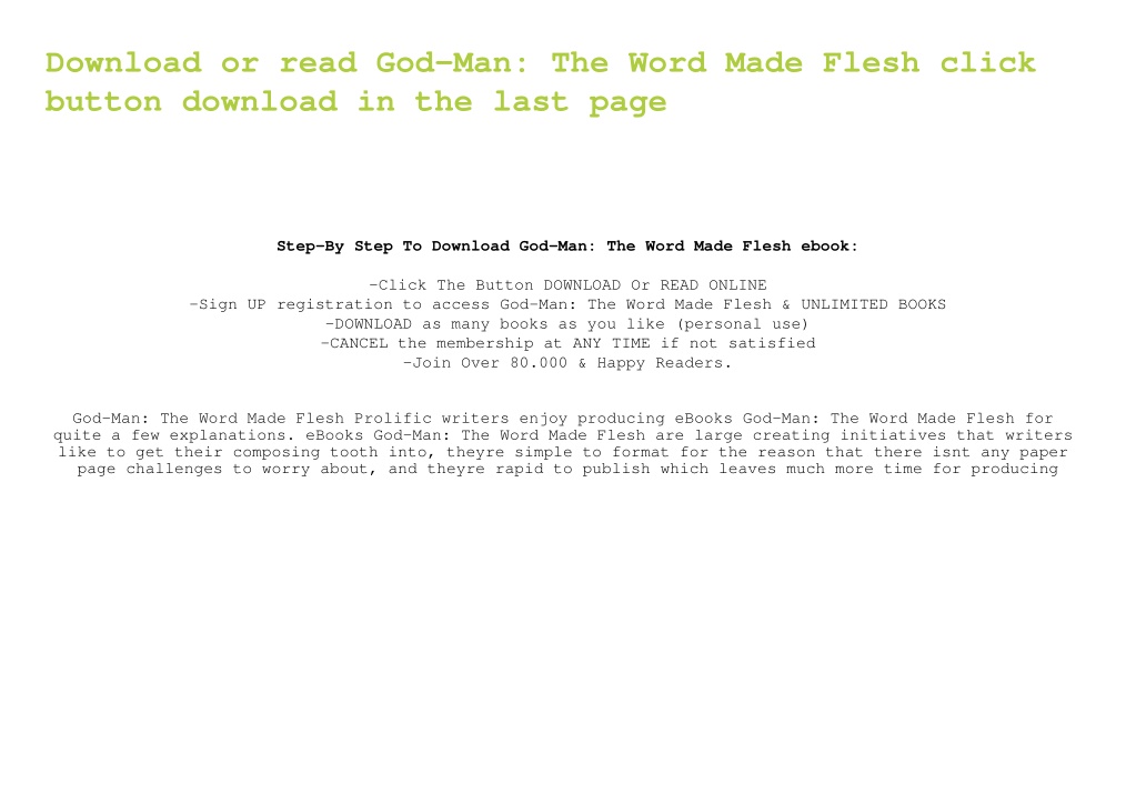 PPT - ^PDF/ONLINE)READ God-Man The Word Made Flesh by George Washington ...