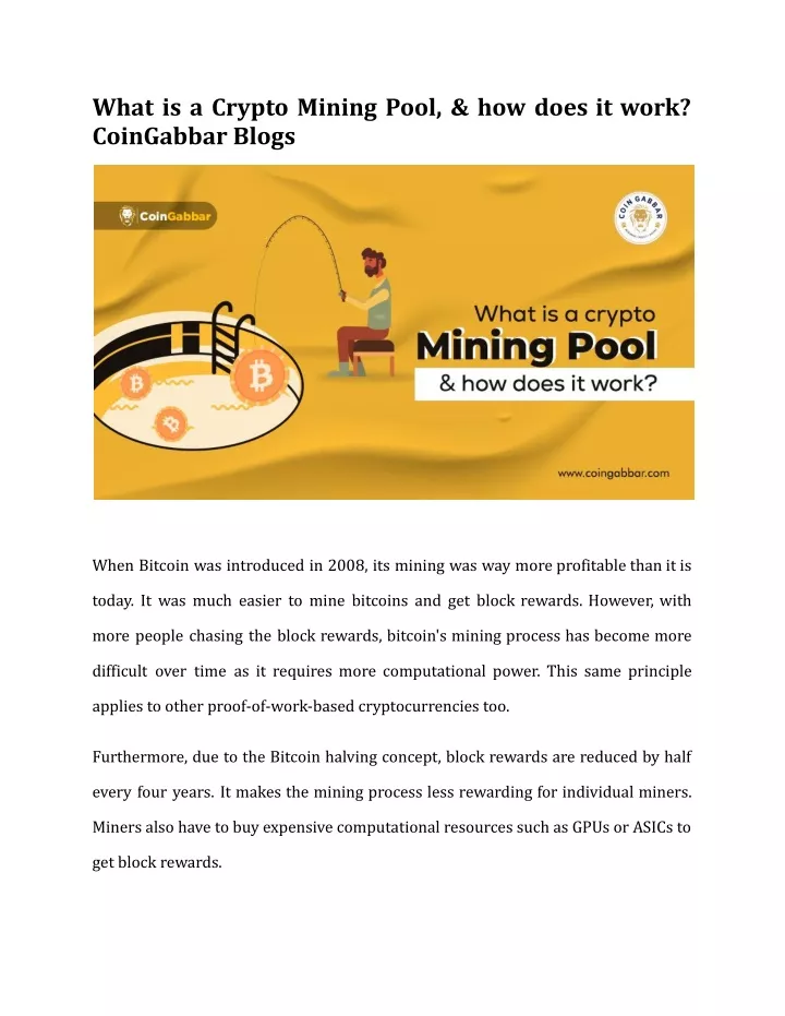 how does crypto mining pools work